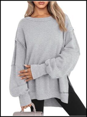 Oversized Crewneck Sweatshirt Cotton Polyester Pullover Y2K